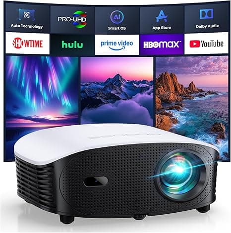GooDee AI Smart Mini Projector WiFi Bluetooth FHD 4K Support - $76.99