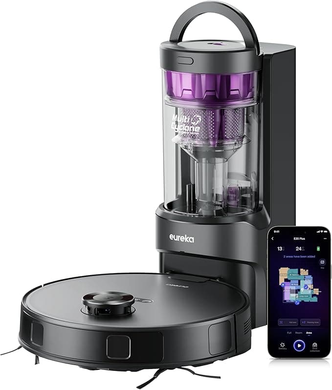 Eureka E20 Robot Vacuum + Mop Combo, Bagless Self-Emptying, LiDAR Navigation $176.99
