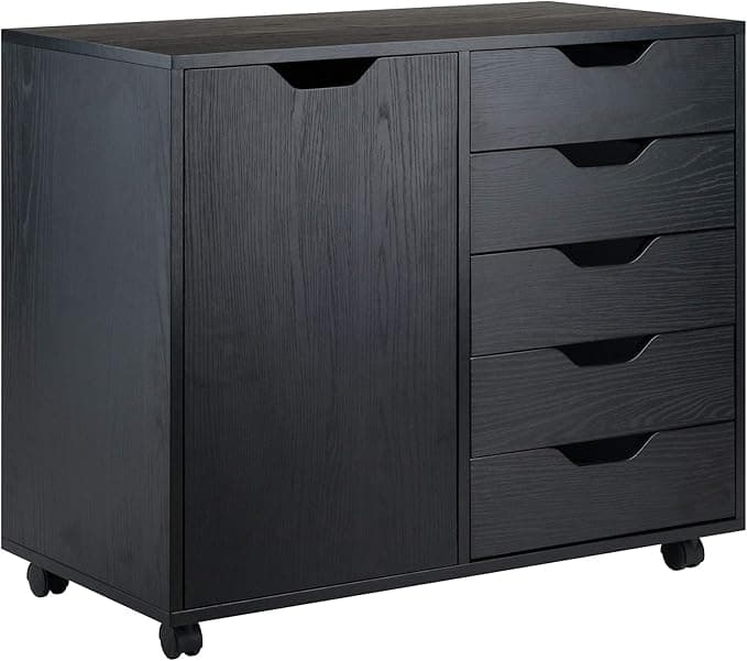 Winsome Wood Halifax Storage Cabinet Black 4-Drawer Rolling - $89.99