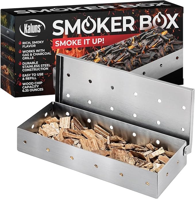Kaluns 8.75" Stainless Steel Smoker Box for Gas or Charcoal Grill - $8